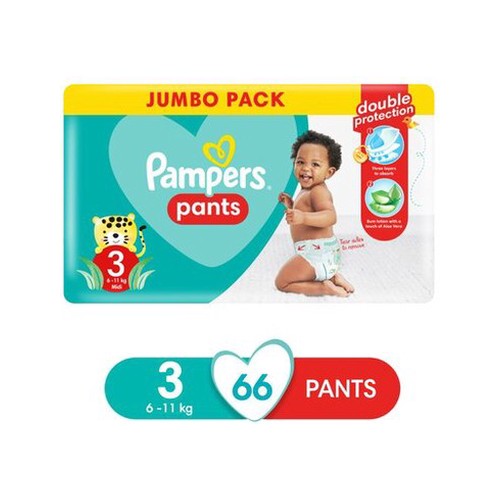 Pampers Pants Size 3 Jumbo Pack 66 Nappies